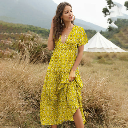 robe maxi bohème à imprimé floral
