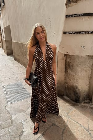 Robe longue amalfi à pois
